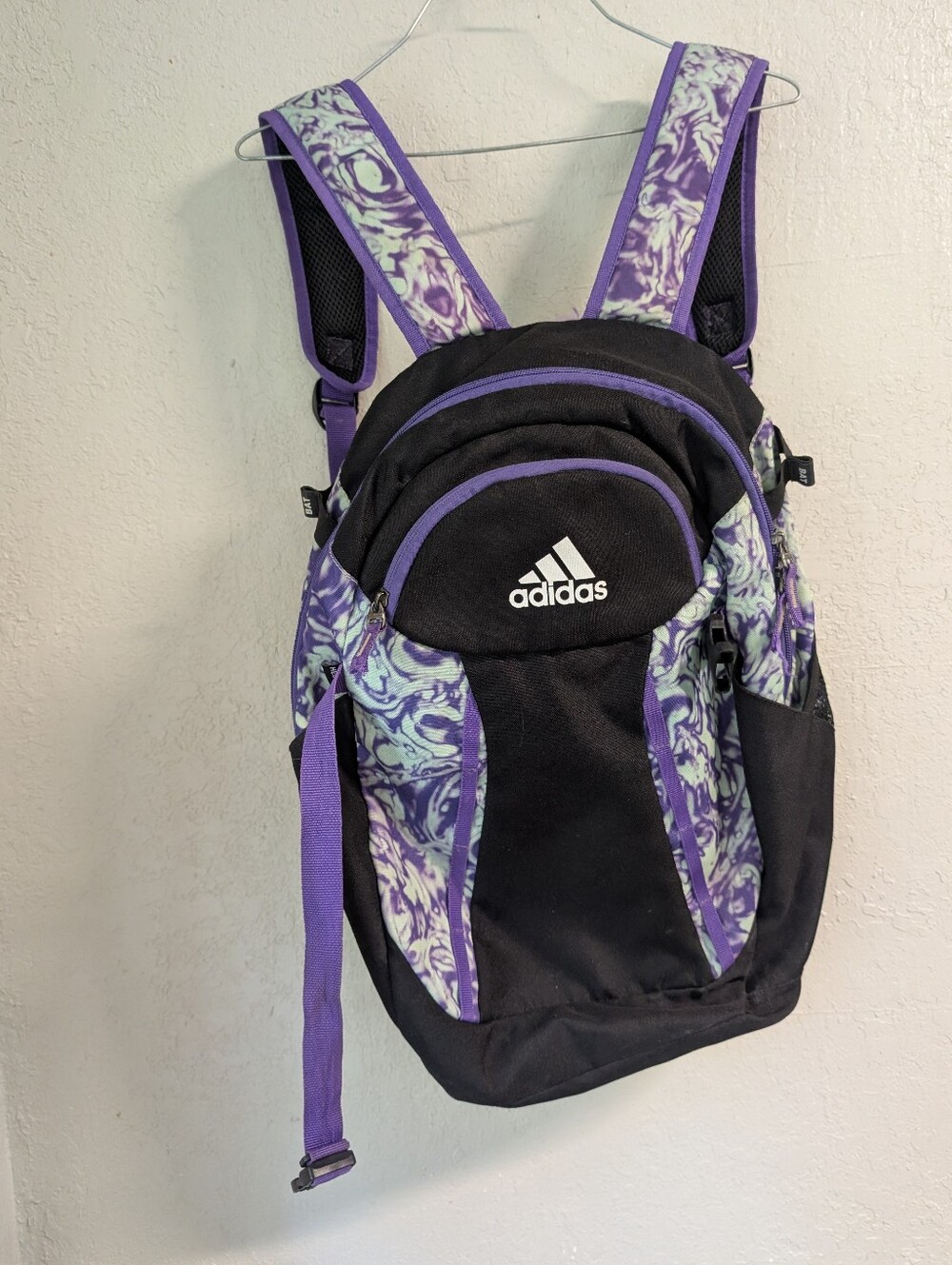 adidas Black Softball Backpack Black  Purple Tie Dye Sports Bag Baseball